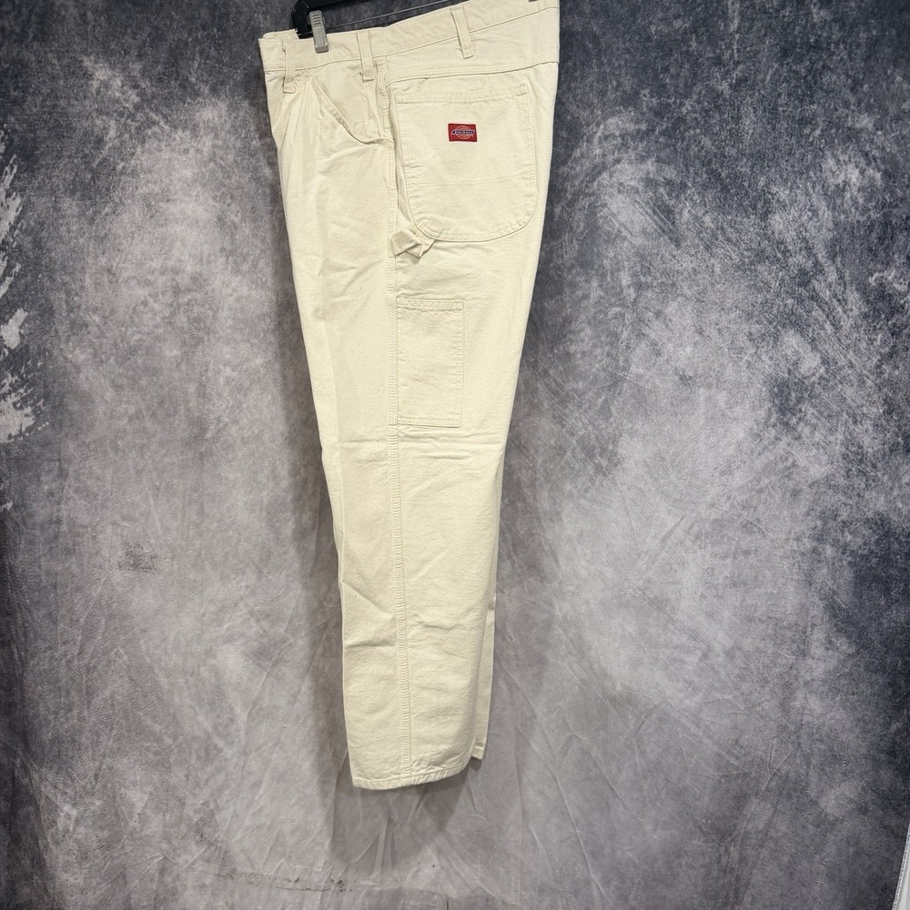 Dickies Men’s Carpenter Work Pants Real Fit 36x31 Ivory Utility Hammer Loop